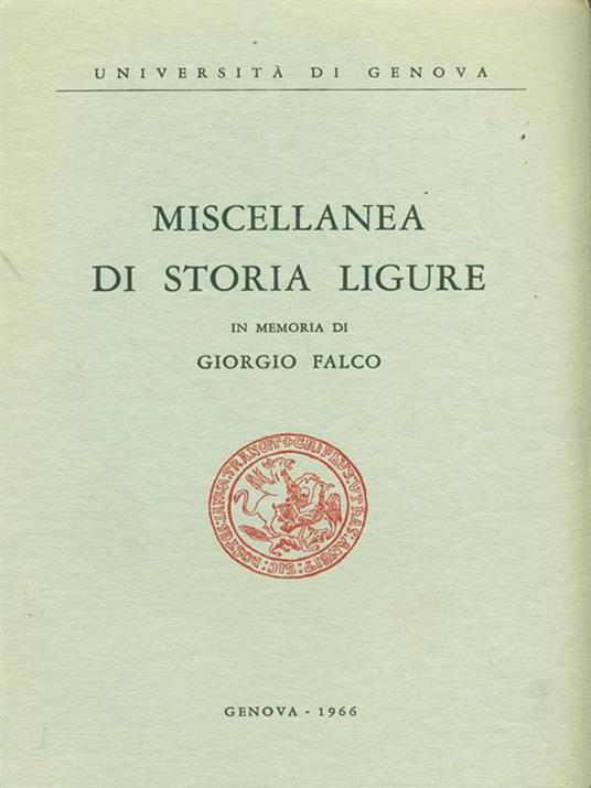 Miscellanea di storia ligure - copertina