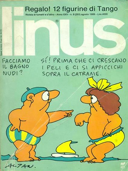 Linus n. 8 Agosto 1989 - copertina