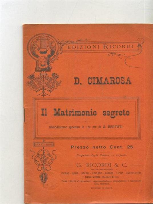 Il Matrimonio segreto - copertina