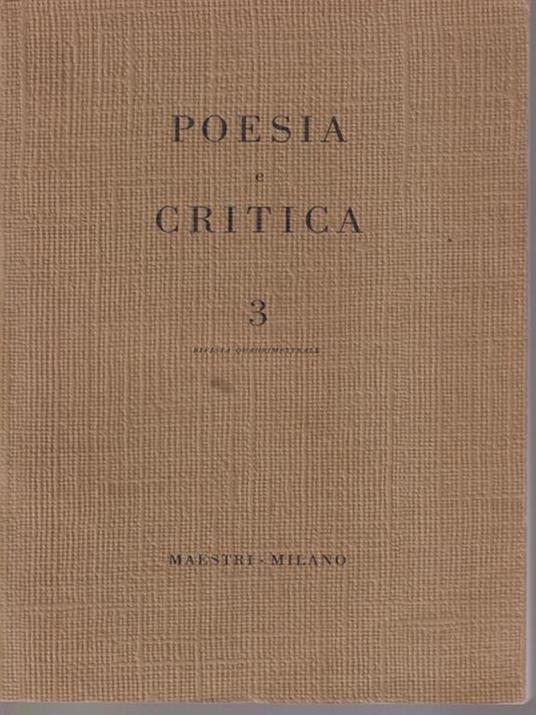 Poesia e critica 2 - copertina