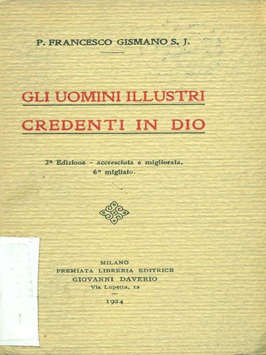 Gli uomini illustri credenti in Dio - Francesco Gismano - copertina