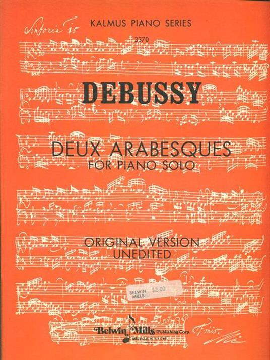 Deux arabesques for piano solo - Claude Debussy - copertina