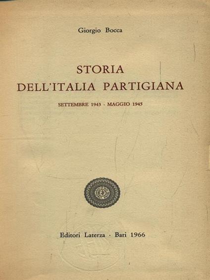 Storia dell'Italia partigiana - Giorgio Bocca - copertina