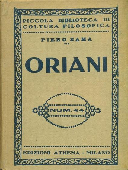 Oriani - Piero Zama - copertina