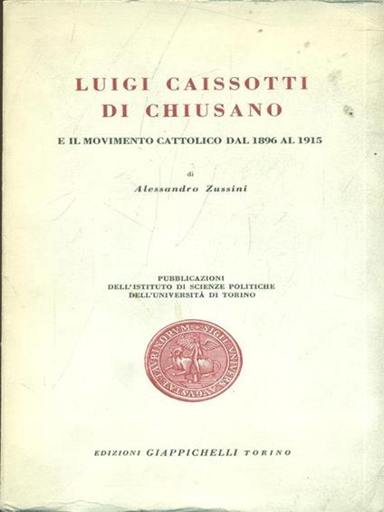 L. Caisotti di Chiusano - Alessandro Zussini - copertina