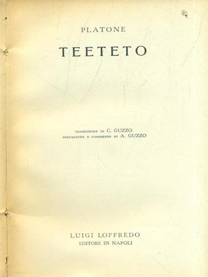 Teeteto - Platone - copertina