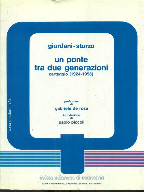 Un  ponte tra due generazioni carteggio 1924-1958
