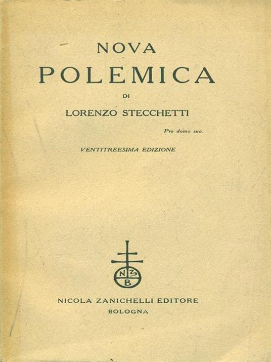 Nova Polemica - Lorenzo Stecchetti - copertina
