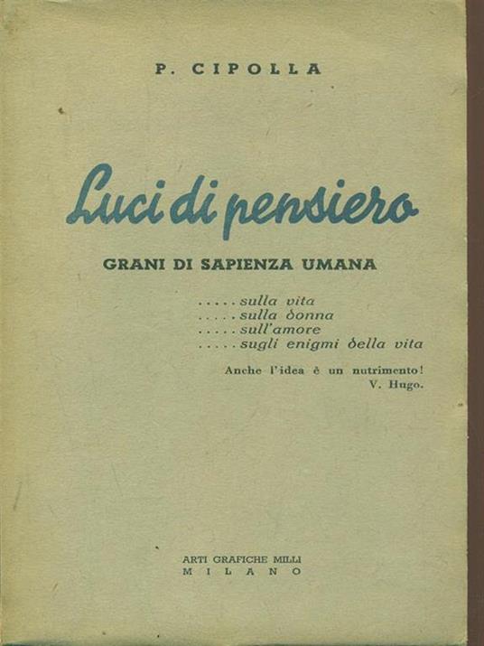 Luci di pensiero - P. Cipolla - copertina