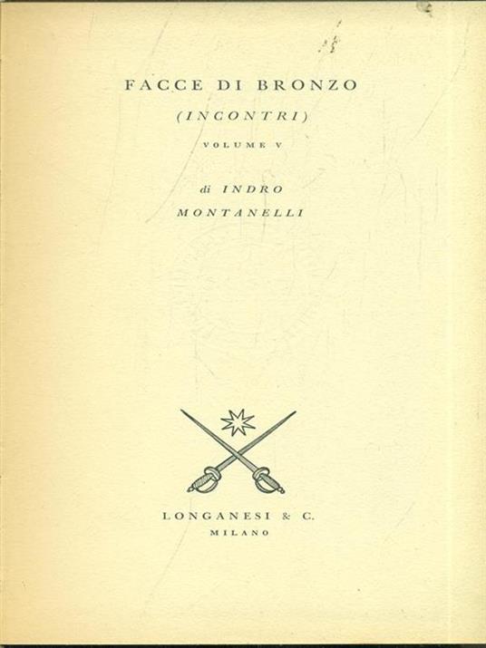 Facce di bronzo - Indro Montanelli - copertina