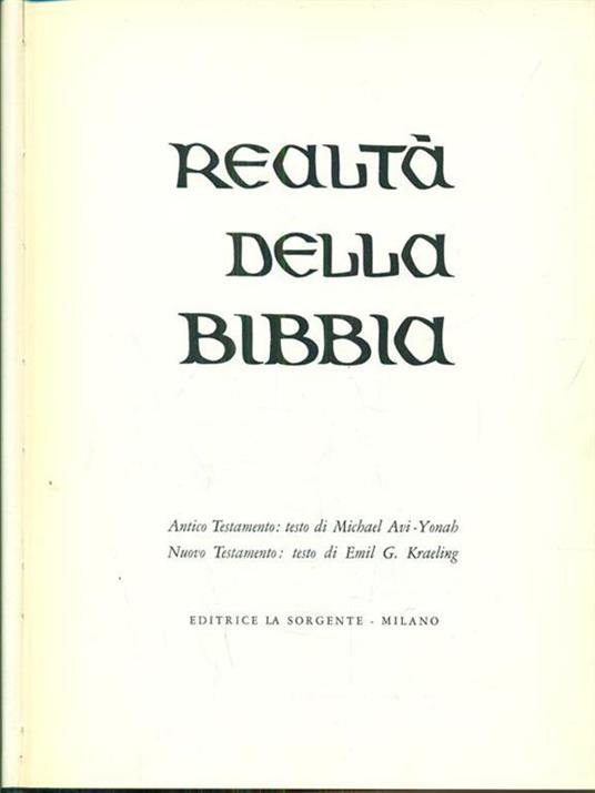 Realtà della Bibbia - copertina
