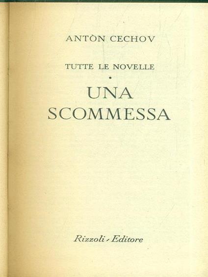 Una scommessa - Anton Cechov - copertina