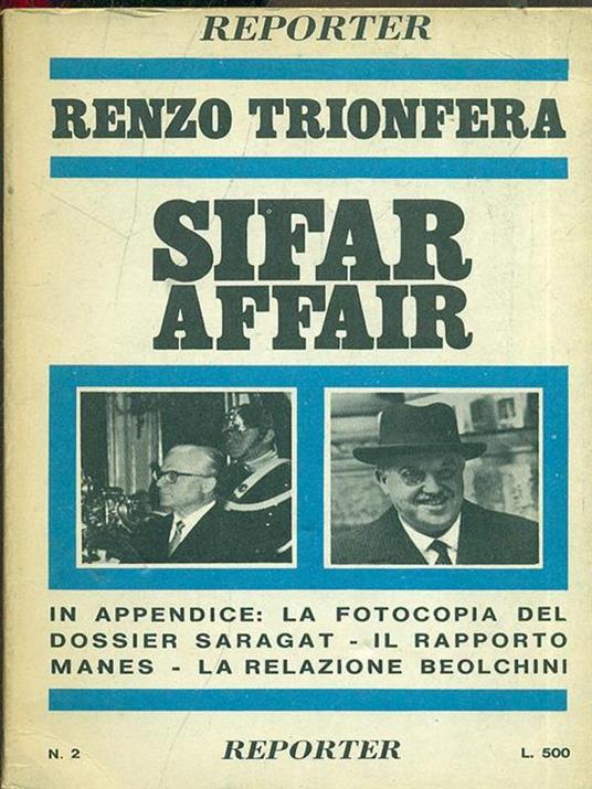Sifar affair - Renzo Trionfera - copertina