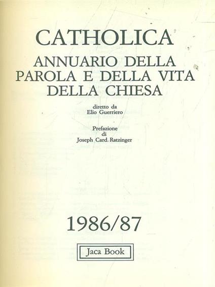 Catholica 86/87 - Elio Guerriero - copertina