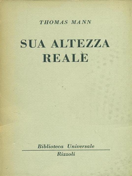 Sua altezza reale - Thomas Mann - copertina