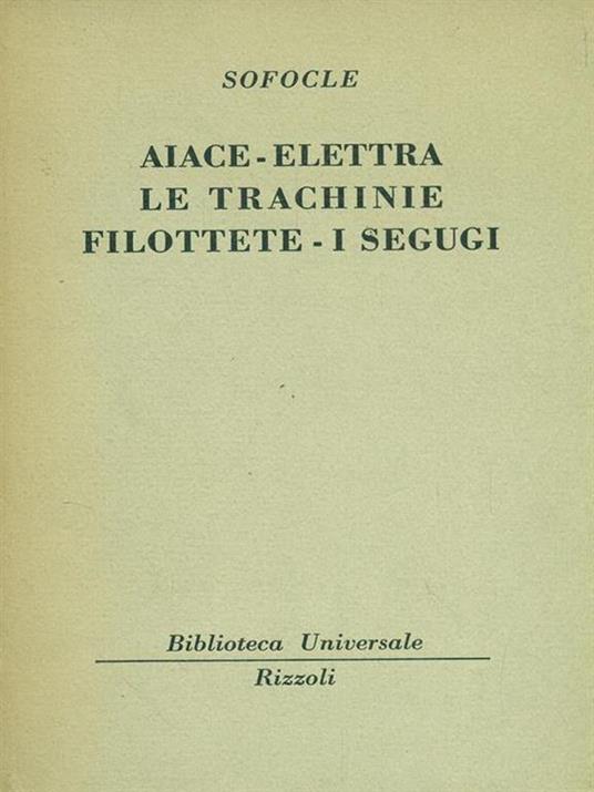 Aiace-Elettra-Le trachinie-Filottete-I segugi - Sofocle - copertina
