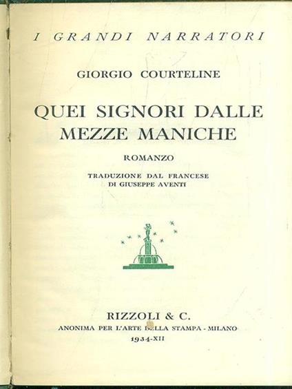 Quei signori dalle mezze maniche - Georges Courteline - copertina