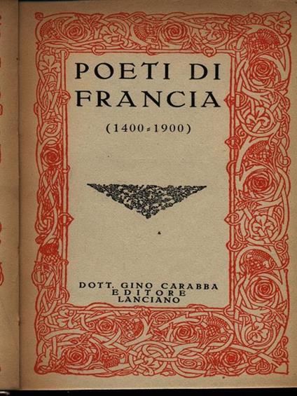Poeti di Francia 1400-1900 - copertina