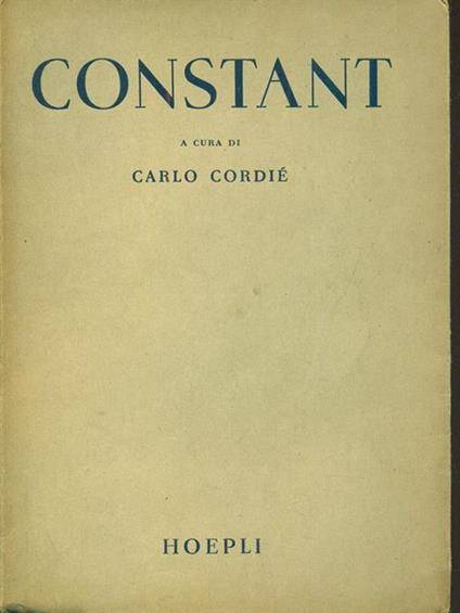Constant - Carlo Cordié - copertina