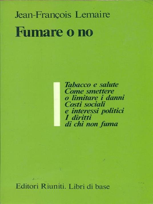 Fumare o no - Jean-François Vilar - copertina