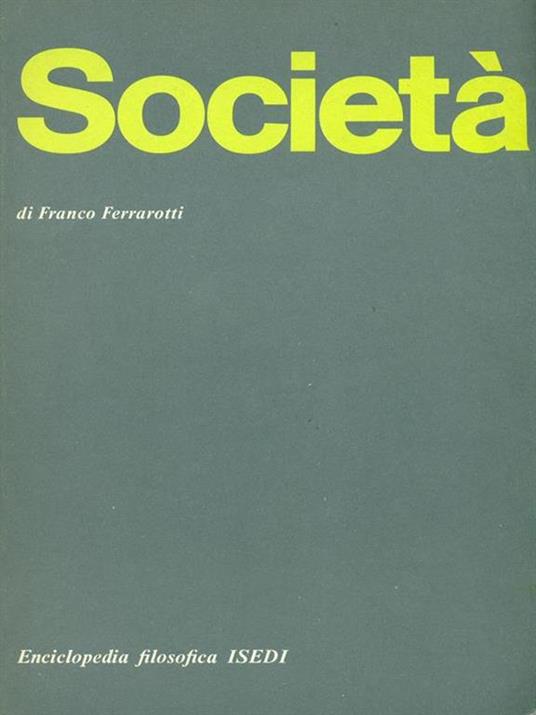 Società - Franco Ferrarotti - copertina
