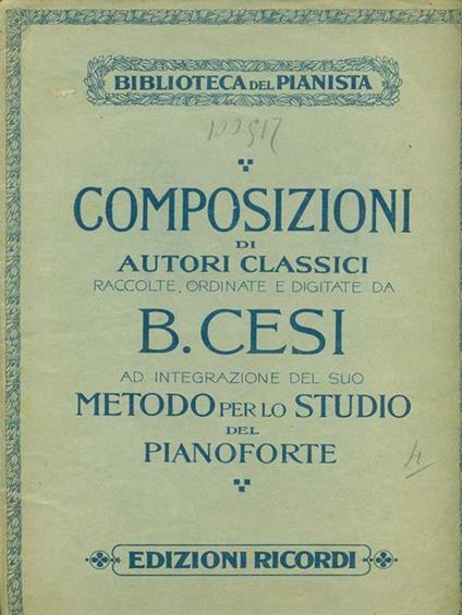 Metodo per lo studio del pianoforte. Composizioni di Giovanni S. Bach fascicolo I - copertina