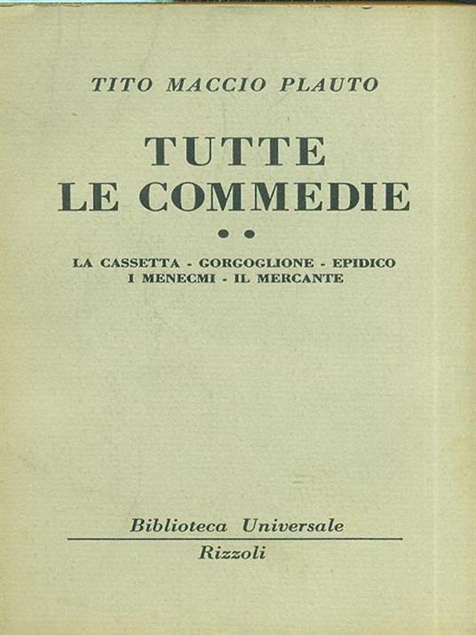 Tutte le commedie (II) - T. Maccio Plauto - copertina
