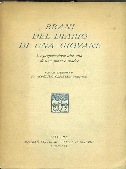 Brani del diario di una giovane - copertina
