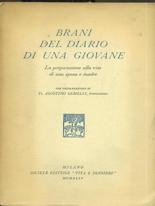 Brani del diario di una giovane - copertina