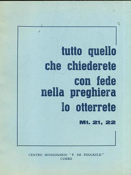 Tutto quello che chiederete con fede nella preghiera lo otterete - copertina