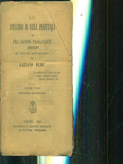 Lo specchio di vera penitenza - copertina