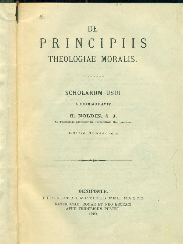 De Principiis theologiae moralis