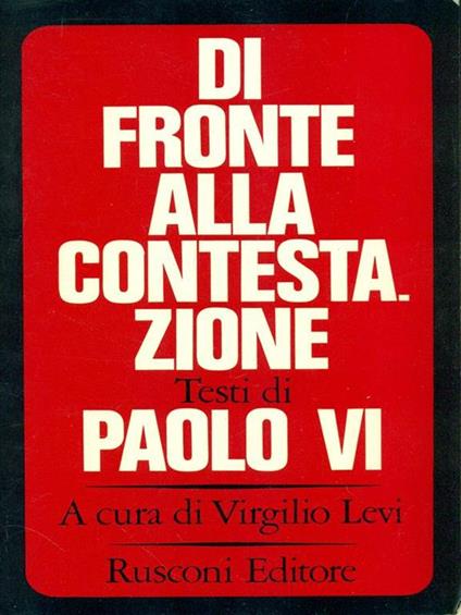 Di fronte alla contestazione - Virgilio Levi - copertina