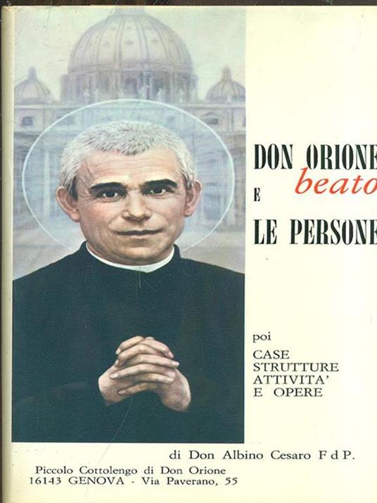 Don Orione beato e le persone - Albino Cesaro - copertina