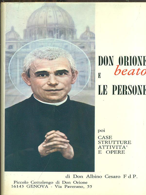 Don Orione beato e le persone