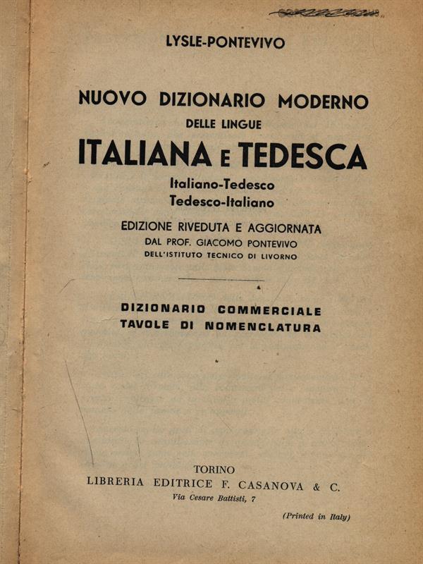 Dizionario italiano-tedesco / tedesco italiano