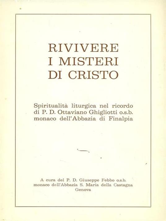 Rivivere i misteri di Cristo - Giuseppe Febbo - copertina