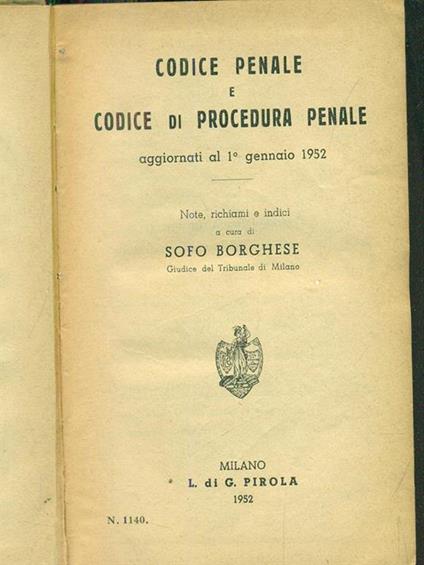Codice penale e codice di Procedura penale - copertina