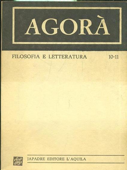 Agorà Filosofia e Letteratura 10-11 - copertina