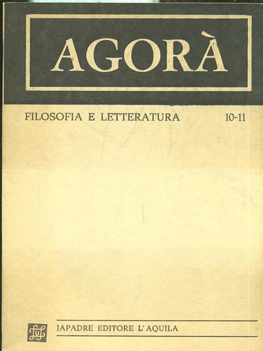 Agorà Filosofia e Letteratura 10-11 - copertina