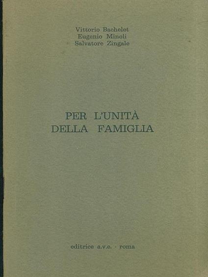 Per l'unità della famiglia - copertina