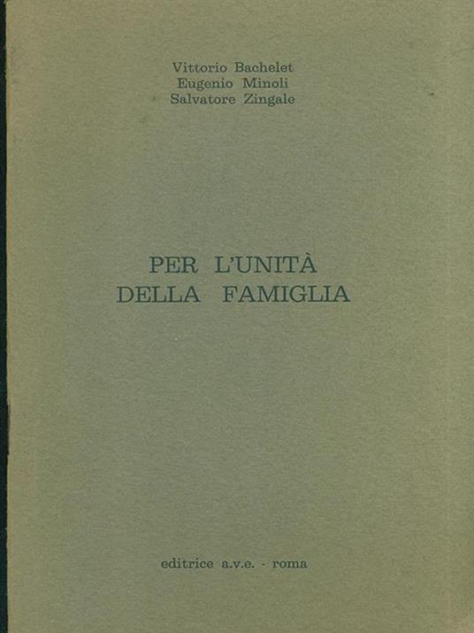 Per l'unità della famiglia - copertina