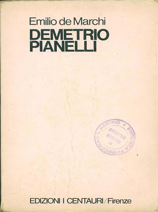 Demetro Pianelli - Emilio De Marchi - copertina
