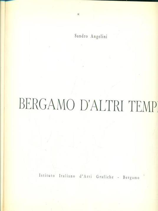 Bergamo d'altri tempi - Sandro Angelini - copertina