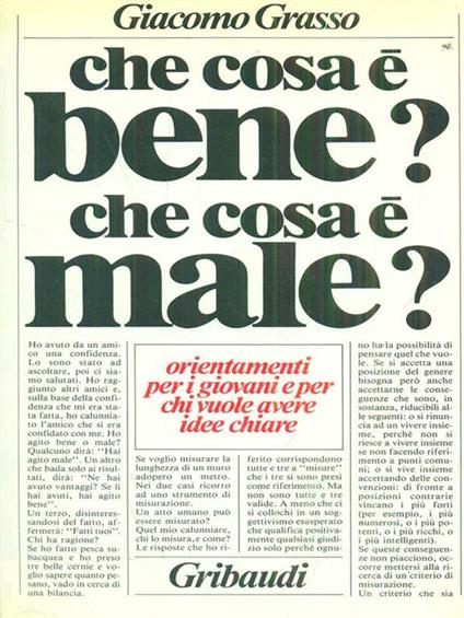 Che cosa é bene? Che cosa é male? - copertina