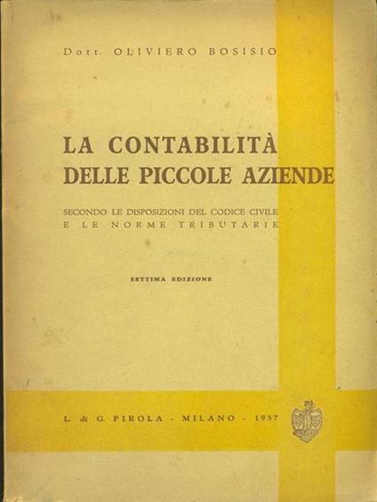 La contabilità delle piccole aziende - Oliviero Bosisio - copertina