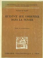 Qùest-ce que s'orienter dans la pensee