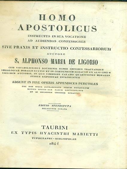 Homo Apostolicus - copertina