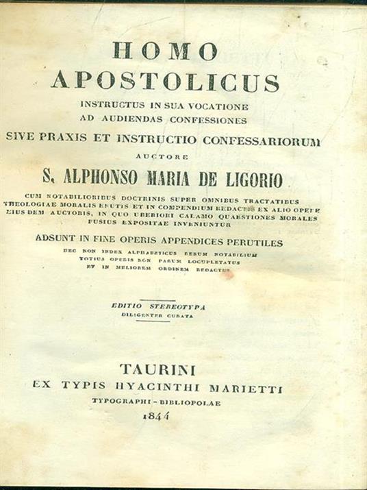 Homo Apostolicus - copertina