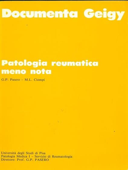 Patologia reumatica meno nota - copertina